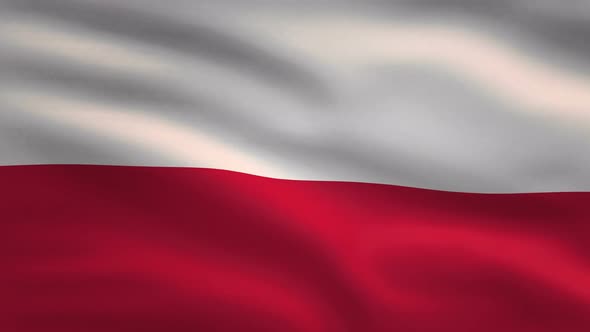 Poland Windy Flag Background 4K