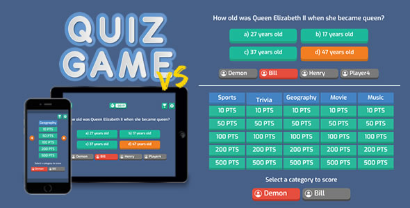 Quiz Game (Versus Mode) - HTML5 Game