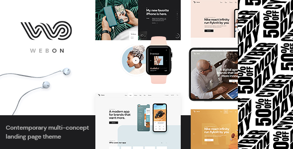 Тема WordPress WebOn - Landing Page WordPress Theme