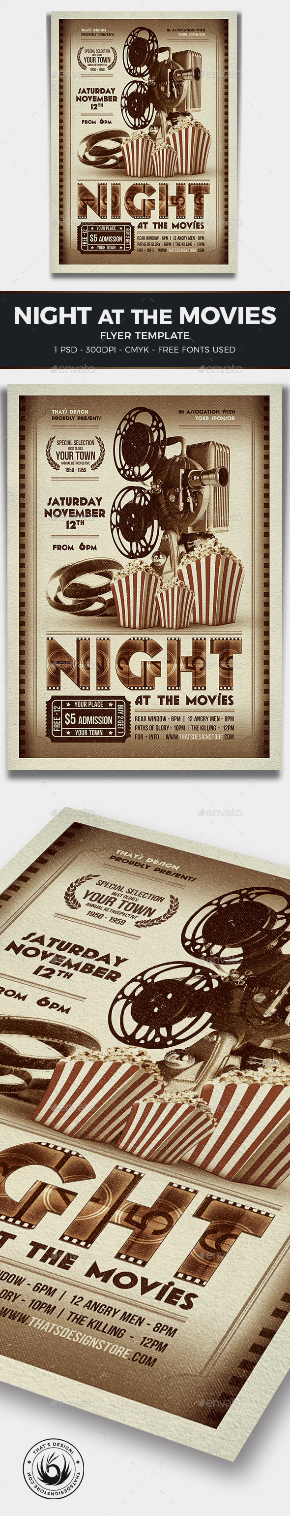 Night at the Movies Flyer Template