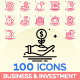 100 Outline Icons Business and Investment - GraphicRiver Item for Sale