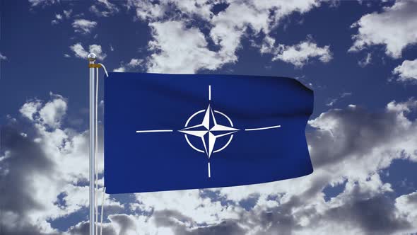 NATO Flag Waving 4k