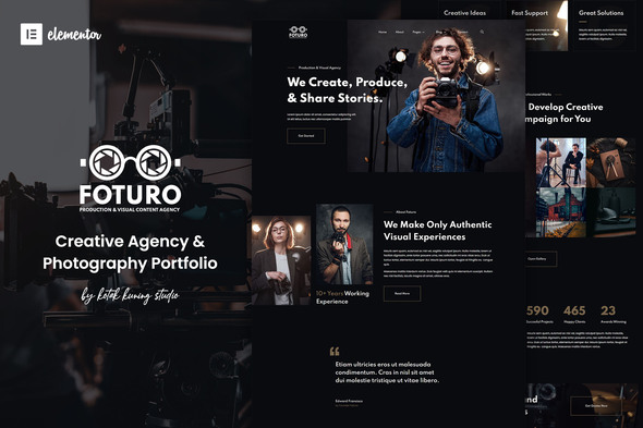 Foturo - Photography Portfolio & Creative Agency Elementor Template Kit