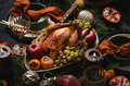 Festive dinner with whole roasted chicken and decorations - PhotoDune Item for Sale
