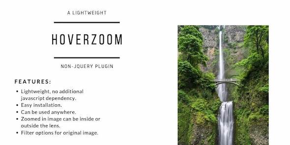 HoverZoom - Lightweight Non-JQuery Plugin
