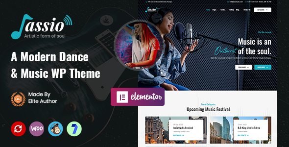 Тема WordPress Jassio | Music WordPress Theme