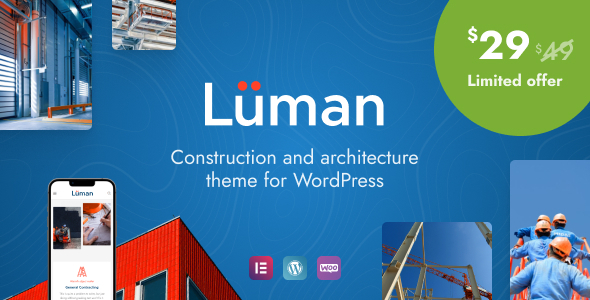 Тема WordPress Luman - Construction & Architecture WordPress Theme