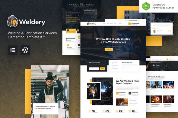 Weldery – Welding & Fabrication Services Elementor Template Kit