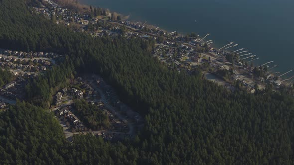 Aerial View From Airplane of Residential Homes