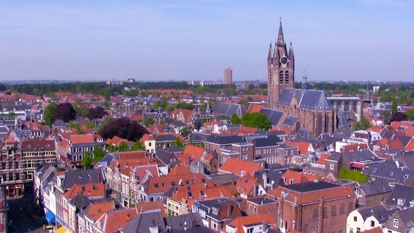 Aerial View of Delft City at Morning 2 alt