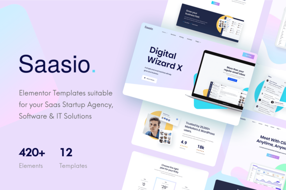 Saasio - Saas & Startup Elementor Template Kit