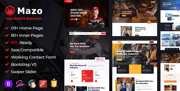 Mazo - Industry & Factory Bootstrap 5 HTML Template + RTL