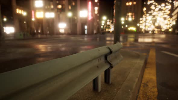 Beautiful Hyperlapse Timelapse of Night Miami City Traffic