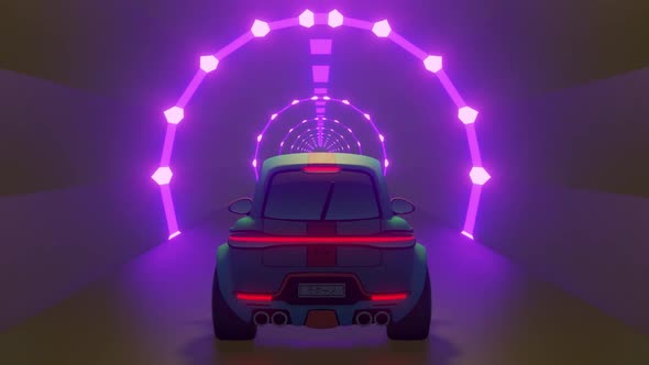 Delorean Retrowave Sci-Fi Tunnel : Car Lofi