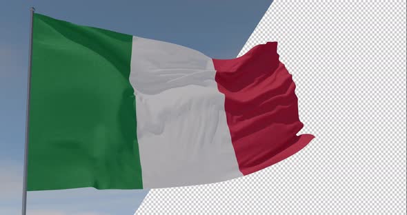 flag Italy patriotism national freedom, seamless loop, alpha channel