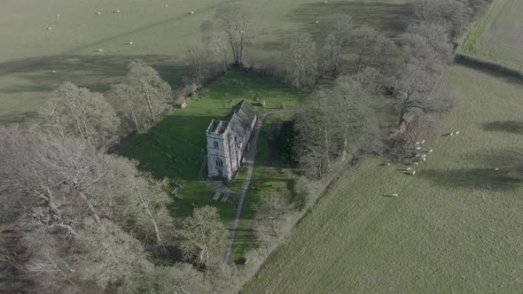 St Michael's Church, Baddesley Clinton, Winter Aerial View Warwickshire Building England History