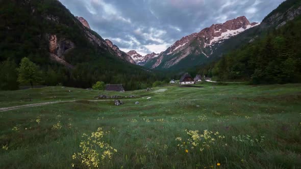 Sunrise timelapse over the mountains