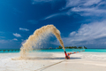 White sandy beach in Maldives with amazing blue lagoon - PhotoDune Item for Sale