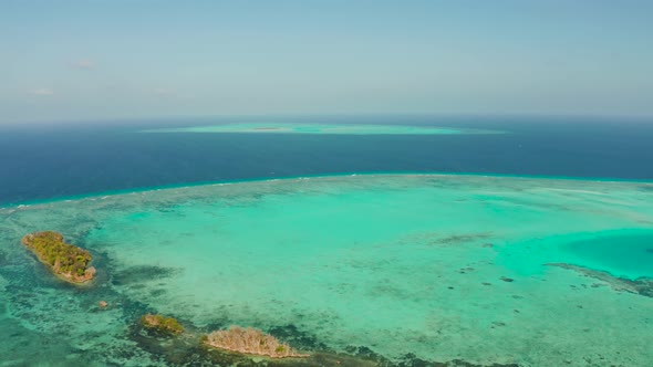 Tropical Islands and Coral Reef Atoll. Balabac, Philippines