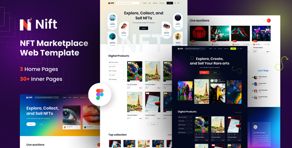 Nift - NFT Marketplace Website Figma Template