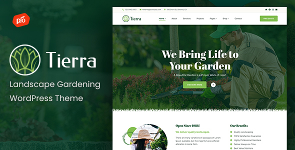 Tierra - Landscape Gardening WordPress Theme