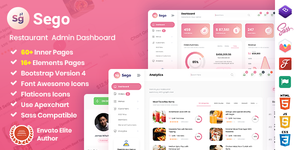 Sego - Restaurant Admin Dashboard Bootstrap HTML Template