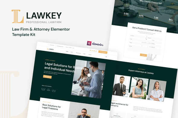 Lawkey - Law Firm & Attorney Elementor Template Kit