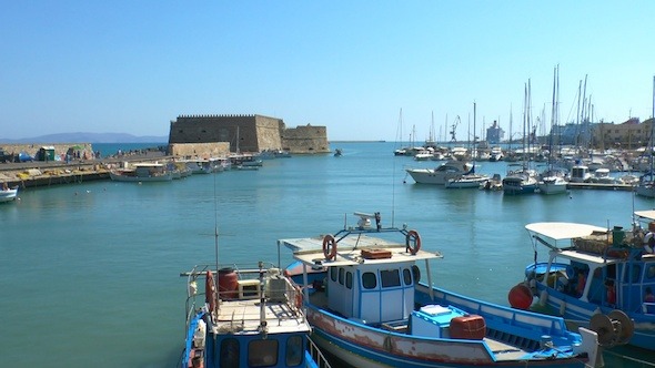 Sea Port Near Medieval Castle, Heraklion, Crete  alt