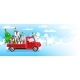 Santa Claus Truck with Gifts and Elf Helpers - GraphicRiver Item for Sale
