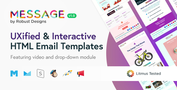 Message | Responsive Email Set for SaaS Startups