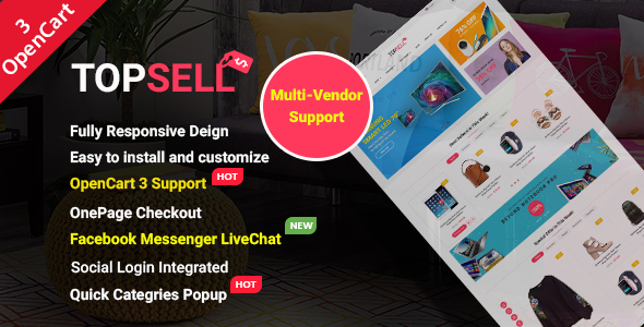 TopSell – Top Multipurpose eCommerce Marketplace OpenCart 3 Theme