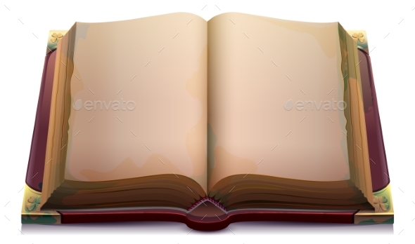 Magic Open Book Template Blank Page for Halloween