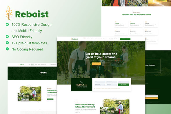 Reboist - Landscape & Gardening Elementor Template Kit