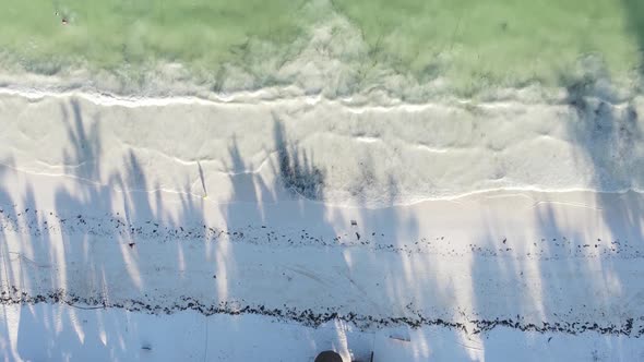 Tanzania Vertical Video  Boat Boats in the Ocean Near the Coast of Zanzibar Aerial View