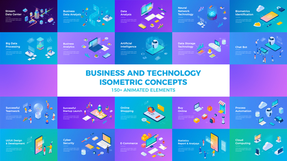 Business and Technology Isometric Concepts alt