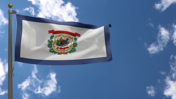 West Virginia State Flag (Usa) On Flagpole