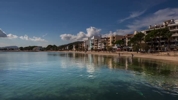 pollenca beach coast sea mallorca water