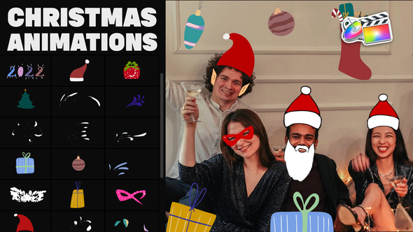 Christmas Mask And Sticker Animations for FCPX