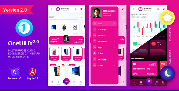 OneUIUX Creative Multipurpose Mobile HTML Template App UI UX