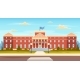 University Building with the Street - GraphicRiver Item for Sale