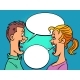 Joyful Communication of Young Man and Woman - GraphicRiver Item for Sale