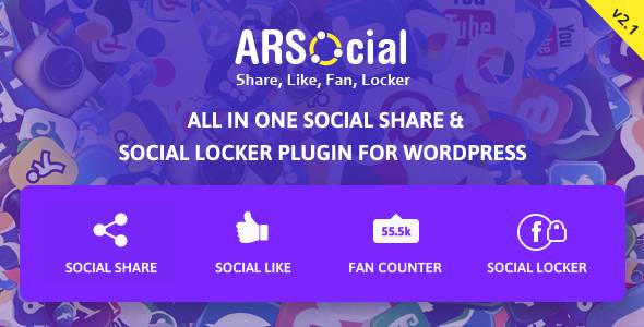 ARSocial - Social Share Buttons & Social Locker Plugin