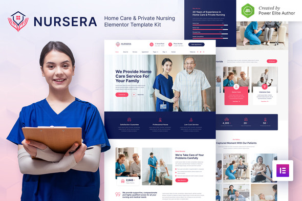 Nursera – Home Care & Private Nursing Services Elementor Template Kit