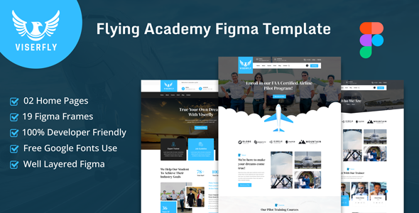 ViserFly - Flying Academy Figma Template