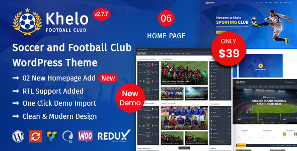 Khelo - Soccer & Sports WordPress Theme