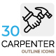 Carpenter Outline Icons - GraphicRiver Item for Sale