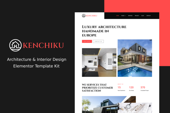 Kenchiku – Architecture & Interior Design Elementor Template Kit – 0 Sold!