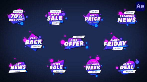 Sale & News Neon Badges alt