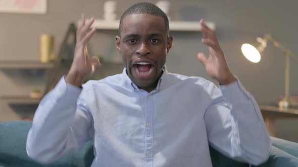 Portrait of African Man Shouting Screaming