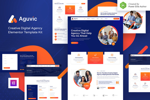 Aguvic: Unleash Your Creativity with this Amazing Digital Agency Elementor Template Kit